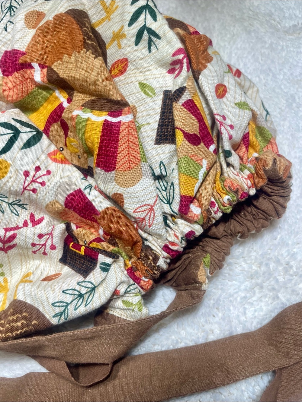 Bonnet Surgical Scrub Cap Fall Thanksgiving Turkey | Like New Tie Back